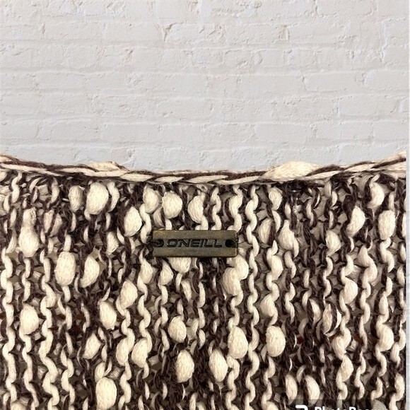 O’Neill Oversized Striped Knit Sweater Women’s XS/S Gray Multicolor Boho Top - Picture 11 of 14